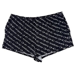 Bebe Sleepwear Shorts Black White Chain Print Lounge Bottoms Size 3X